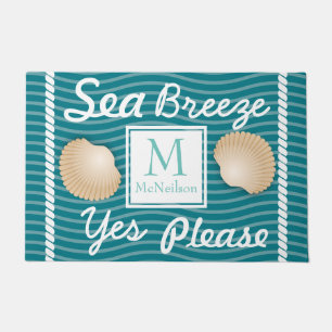 Sea Breeze Yes Please Seashells Personalised Doormat