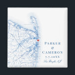 Sea Bright New Jersey Map Elegant Wedding Favour Magnet<br><div class="desc">Quick and Easy ordering! These elegant Sea Bright, New Jersey magnets are perfect gifts and favours for your wedding at Windows on the Water or Edgewater Beach & Cabana Club. The navy blue North Jersey Shore map includes Middletown, Shrewsbery, Eatontown, Long Branch, Monmouth Beach, Rumson, Fair Haven, Red Bank, Little...</div>