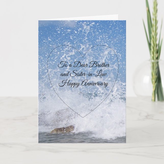 Sea Brother Wife Personalised Wedding Anniversary Card (Front)