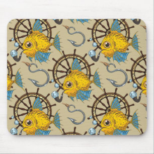 Sea Captain Fish Pattern Mouse Pad