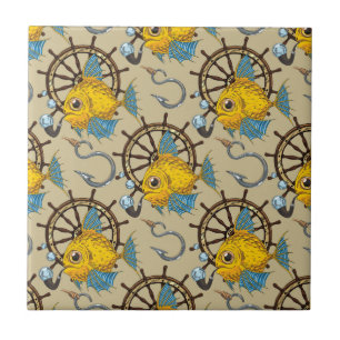 Sea Captain Fish Pattern Tile
