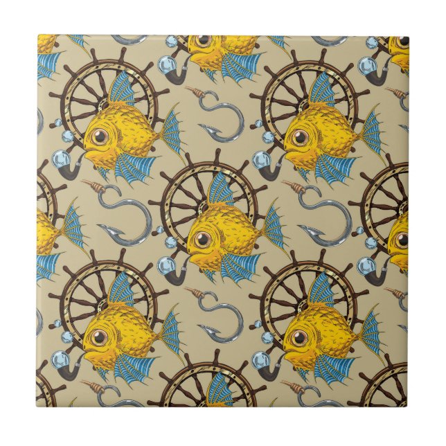 Sea Captain Fish Pattern Tile (Front)