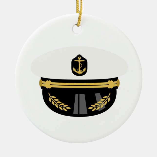 Sea Captain Hat Ceramic Ornament (Front)