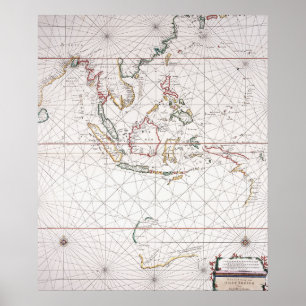 Sea chart East of India Indonesia