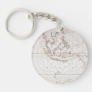 Sea chart East of India Indonesia Key Ring