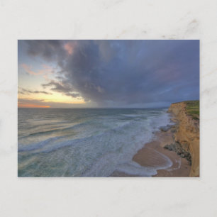 Sea cliffs catch days last light at Pomponi Postcard