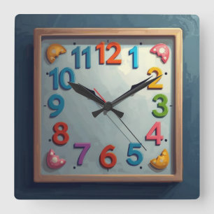 Sea Colors Square Wall Clock