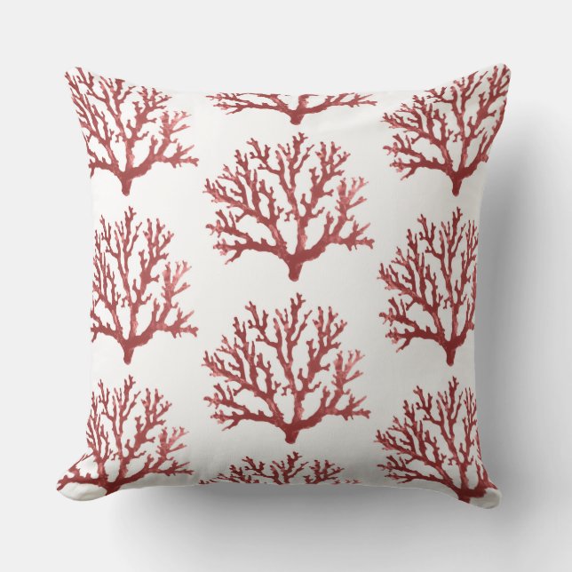 Sea Coral Accent Pillow | Coastal Throw Pillows (Front)