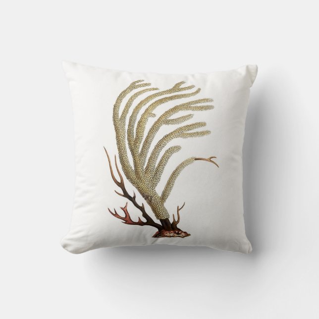 Sea Coral Beach House Decor Pillow No. 2 (Front)