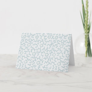 Sea Coral Floral, Soft Celadon Blue Card