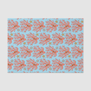 Sea coral sand dollar coastal theme tissue paper