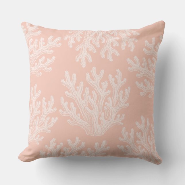 Sea Coral Silhouette | Jazz Age Coral Cushion (Front)