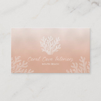 Sea Coral Silhouette | Lt Coral Business Card