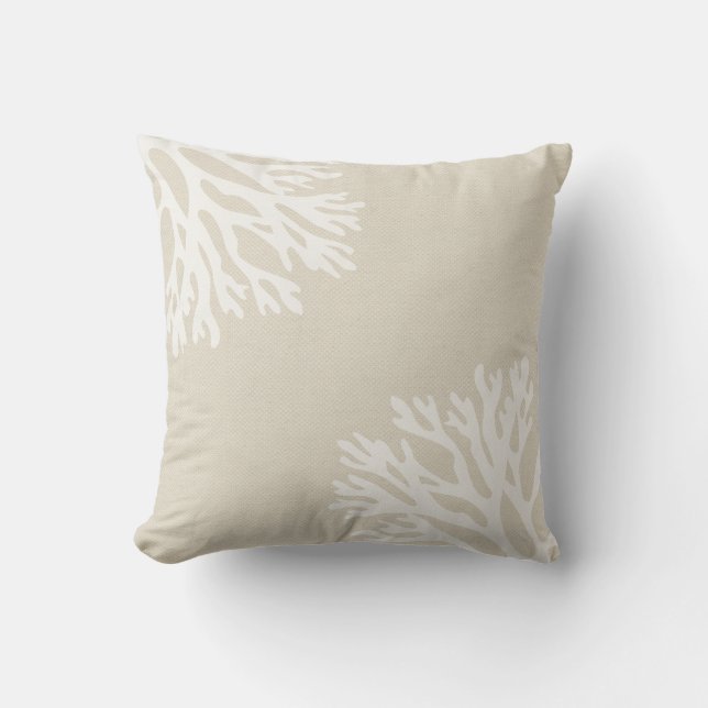 Sea Coral Silhouettes Cushion (Front)
