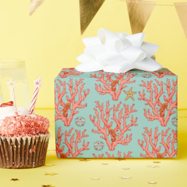 Sea coral wrapping paper (Birthday Party)