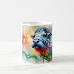 Sea Cow in Watercolor 270624AREF126 - Watercolor Coffee Mug