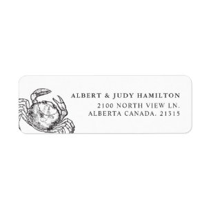 Sea Crab   Custom Return Address Label