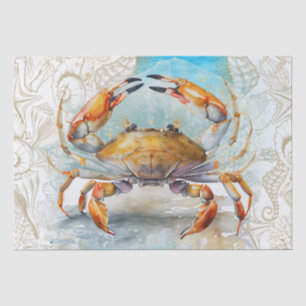 Sea Crab Shell Watercolor Tissue Paper