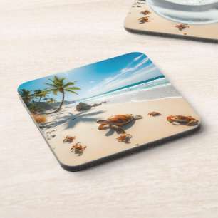 Sea Crabs on Tropical Beach – Serene Ocea Coaster