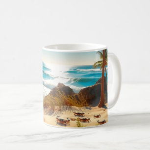 Sea  Crabs on Tropical Beach – Serene Ocea Coffee Mug