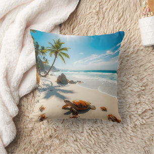 Sea  Crabs on Tropical Beach – Serene Ocea Cushion