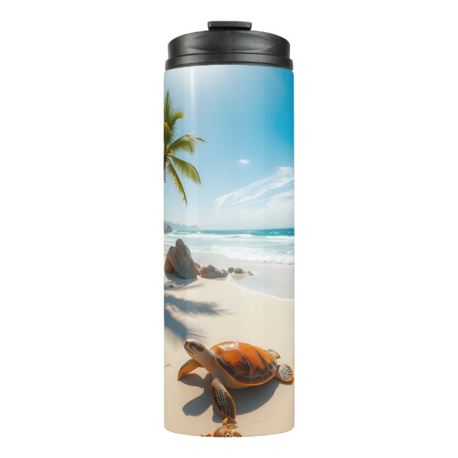 Sea  Crabs on Tropical Beach – Serene Ocea Thermal Tumbler (Front)