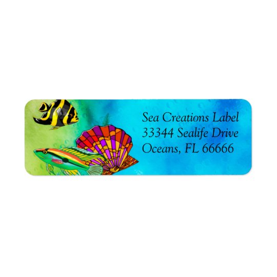 Sea Creations Mixed Media Return Address Label