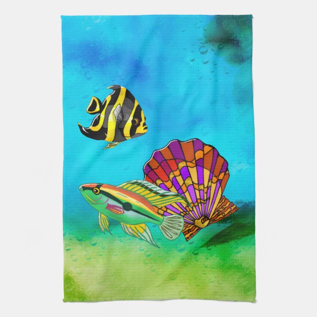 Sea Creations Mixed Media Tea Towel (Vertical)