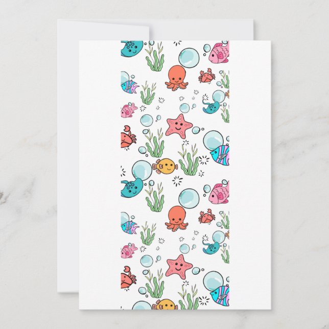 Sea creature gift, sea creature  invitation (Front)