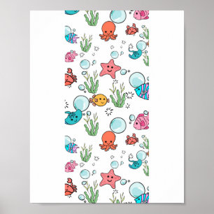 Sea creature gift, sea creature poster