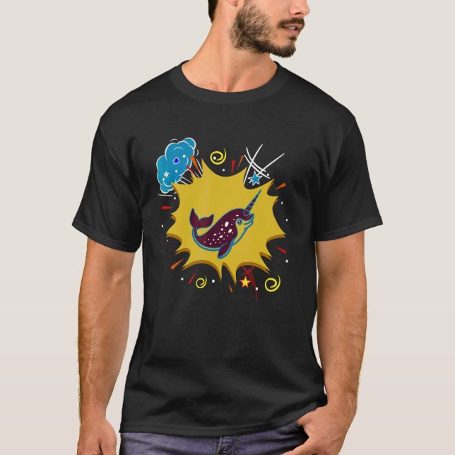 Sea Creature Ocean Mammal Whale  Animal Narwhal 1 T-Shirt (Front)