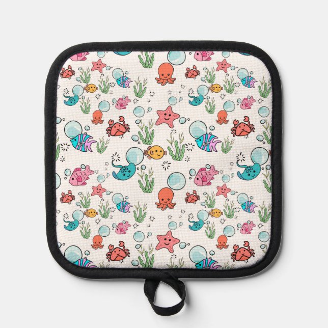 Sea creature, sea creature homewares pot holder (Front)
