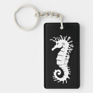 Sea Creature Silhouette - Seahorses Key Ring