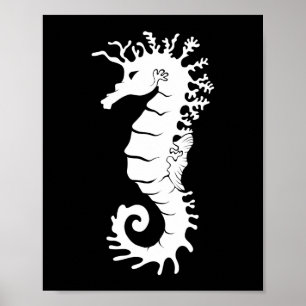 Sea Creature Silhouette - Seahorses Poster