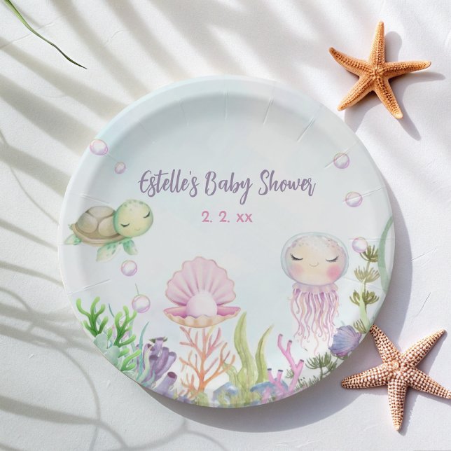 Sea Creatures Baby Shower Plates (Creator Uploaded)