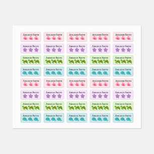 Sea Creatures Children's Name Labels