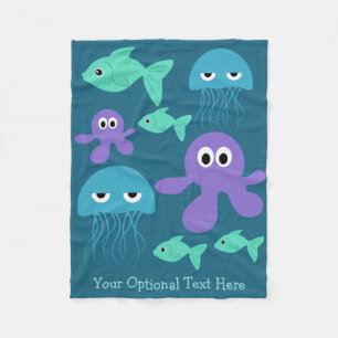 Sea Creatures custom fleece blankets