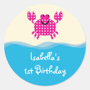 Sea Creatures Girl Favour Sticker