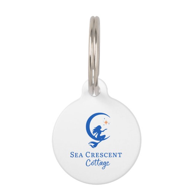 Sea Crescent cottage keychain, bag charm Pet Tag (Front)
