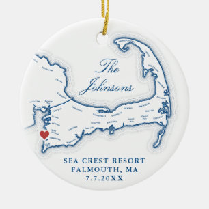 Sea Crest Resort Wedding Photo First Christmas Ceramic Ornament