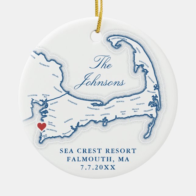 Sea Crest Resort Wedding Photo First Christmas Ceramic Ornament (Front)