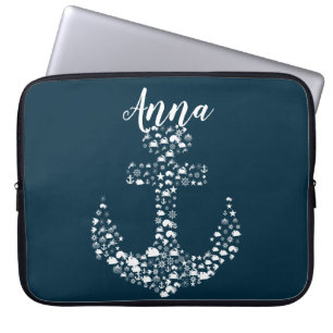 Sea Critters Anchor Nautical / Coastal Laptop Sleeve