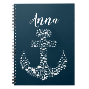 Sea Critters Anchor Nautical / Coastal Notebook