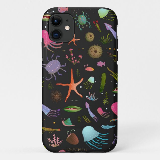Sea Critters Pattern Case-Mate iPhone Case (Back)