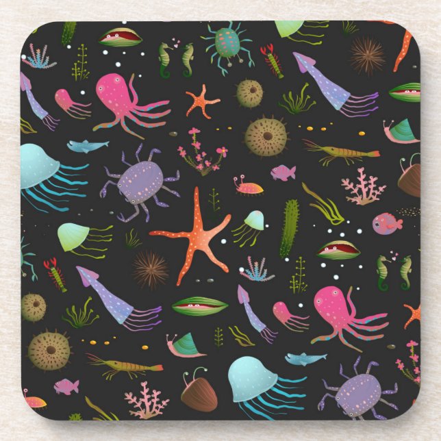 Sea Critters Pattern Coaster (Front)