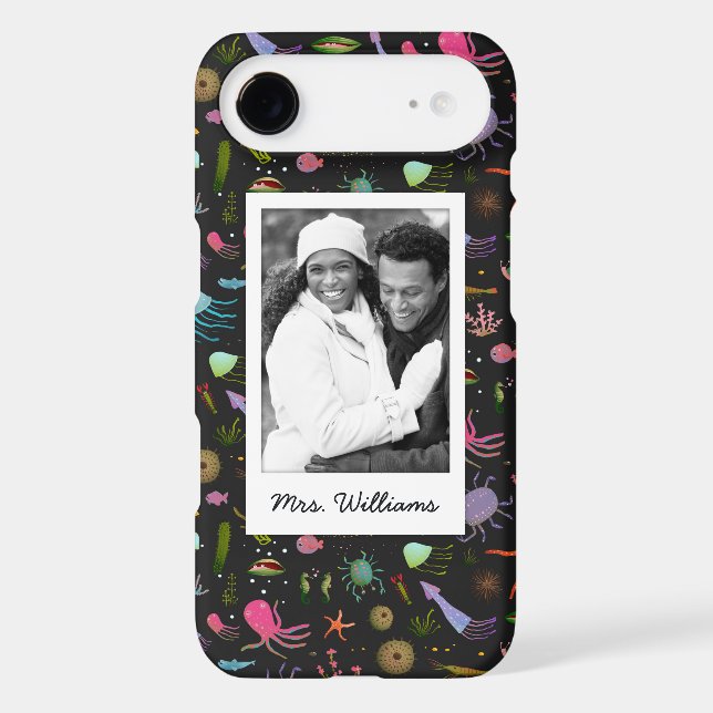 Sea Critters Pattern | Your Photo & Name Case-Mate iPhone Case (Back)