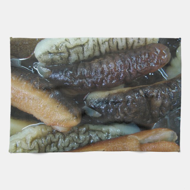 Sea Cucumber ... Yaowarat Market Food Tea Towel (Horizontal)