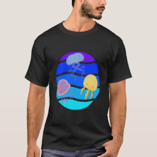 Sea Cute Jellyfish Underwater Ocean life Animals F T-Shirt
