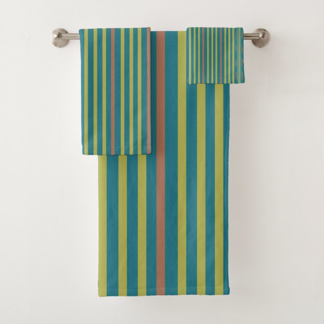 Sea Desert and Clay Stripes Bath Towel Set (Insitu)