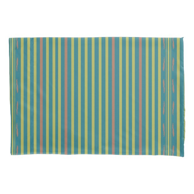 Sea Desert and Clay Stripes   Pillowcase (Front)